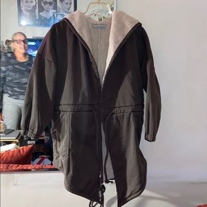 Khaki fleece lined coat